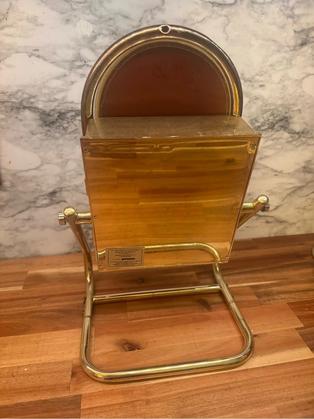 Vintage Gold Oval Freestanding Vanity Mirror - Sleek Home Bath Accessory